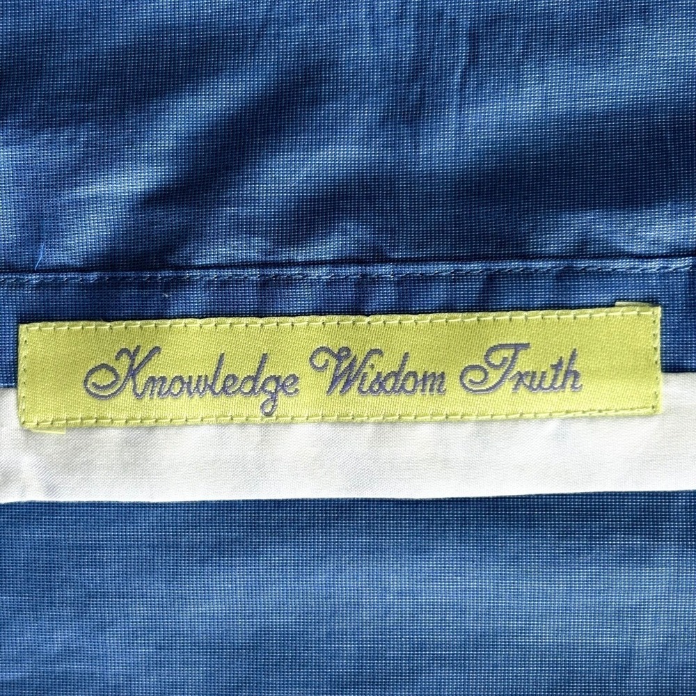 Robert Graham Solid Blue X Shirt Mens 3XL Long Sleeve Button Up Embroidered - Picture 9 of 11